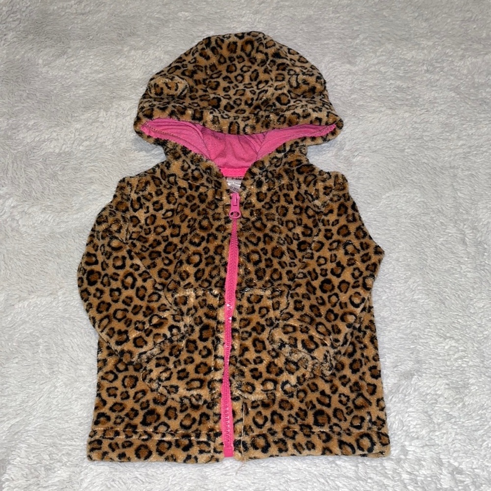 George fuzzy Leopard print sweater 3-6 months